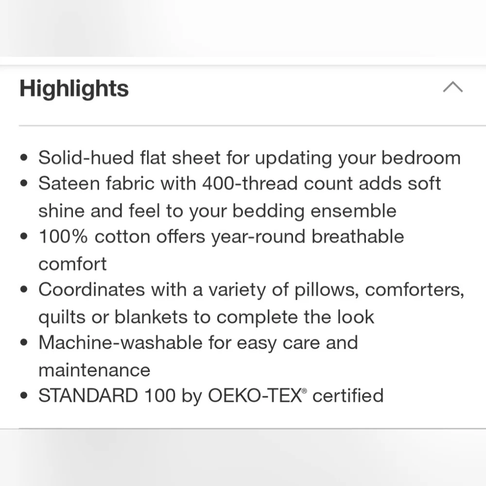 Threshold Full 400 Thread Count Performance Flat Sheet Metallic Blue